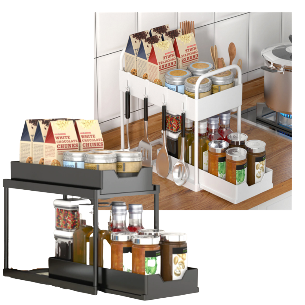 Double-Drawer Kitchen Spice Rack