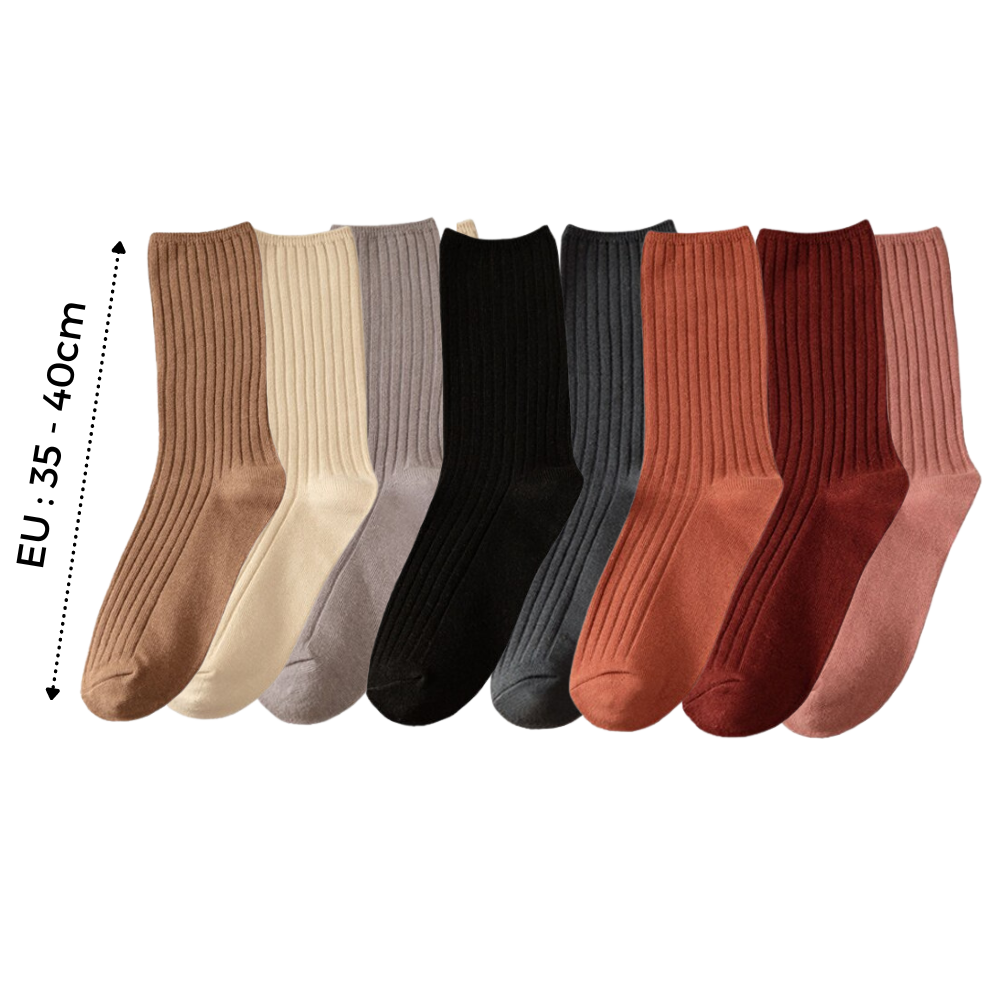 3 Pairs Ribbed Cotton Socks for Women