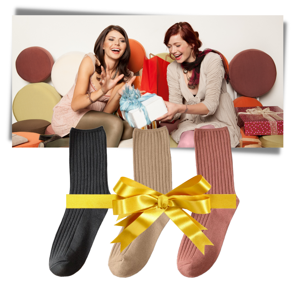 3 Pairs Ribbed Cotton Socks for Women