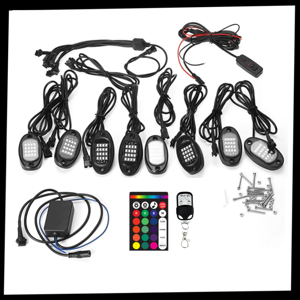 Pack of 8 RGB Light for Vehicles