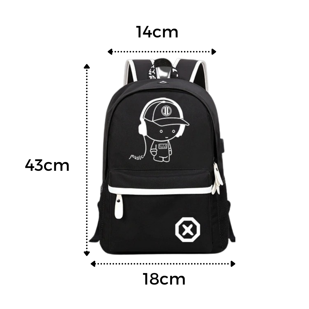 Luminous anime laptop backpack