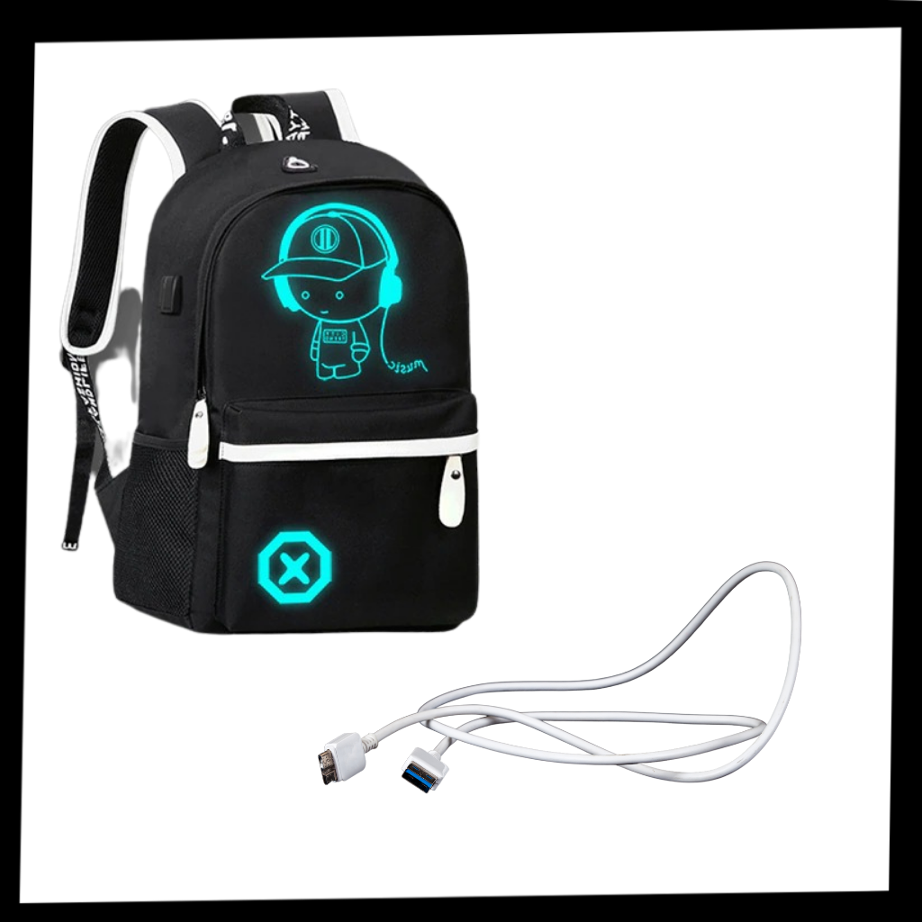 Luminous anime laptop backpack