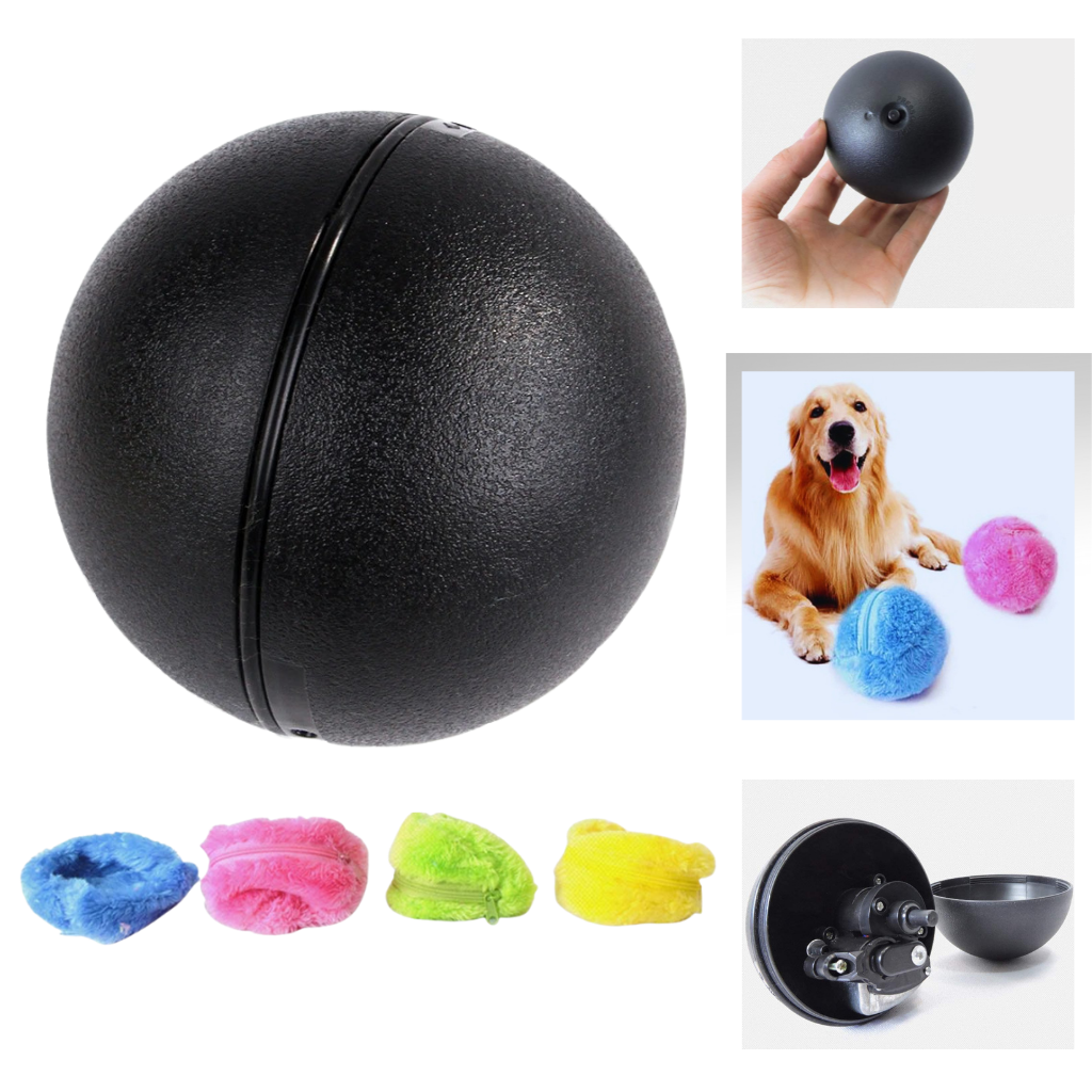 Automatic moving roller ball for dog with changeable covers - Ozerty