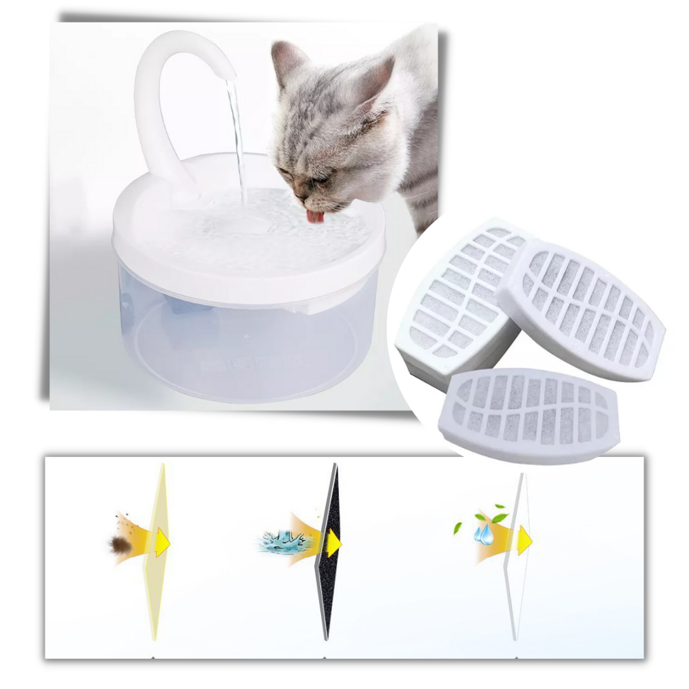 Auto water fountain for cat with LED light