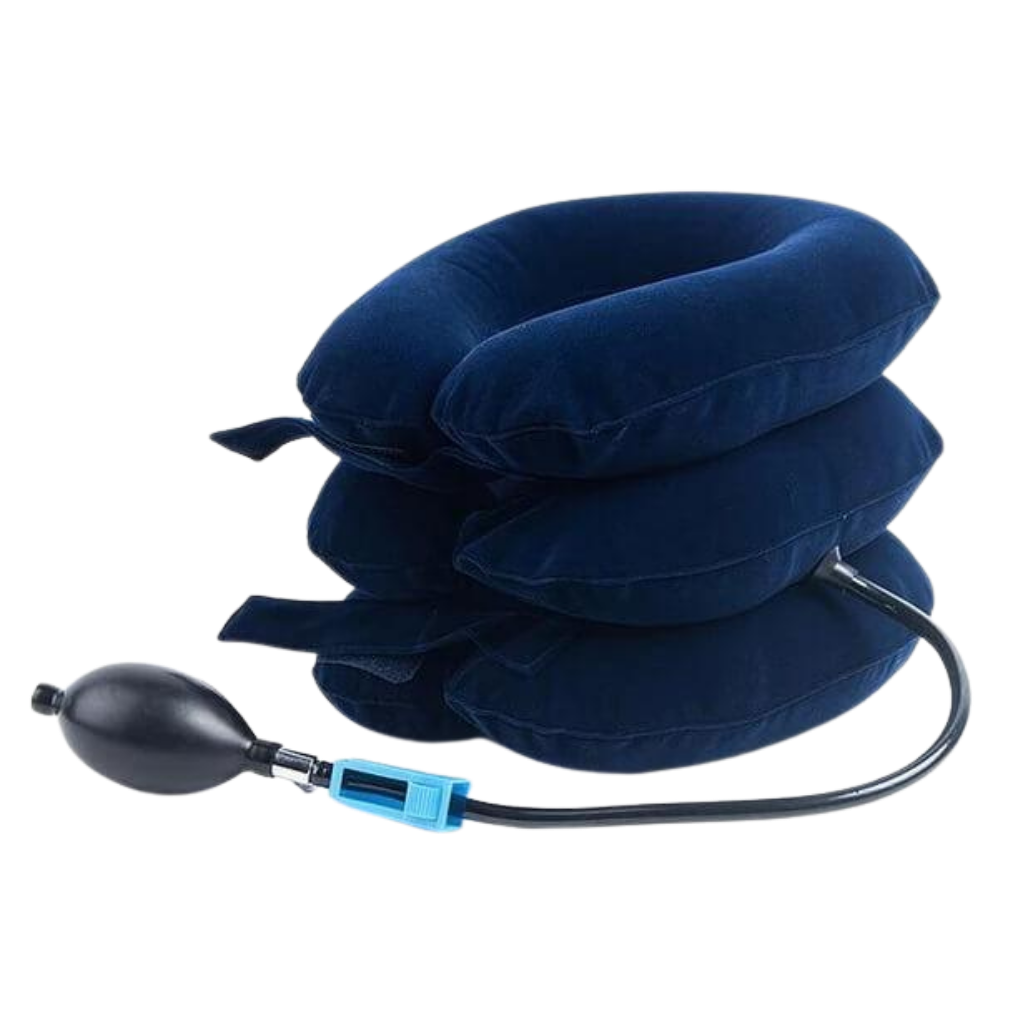 Cervical neck traction inflatable collar