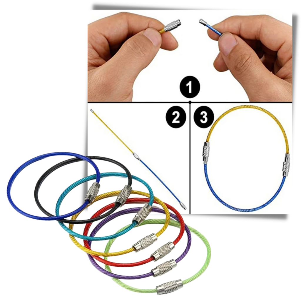 Pack of Flexible Wire Keychains