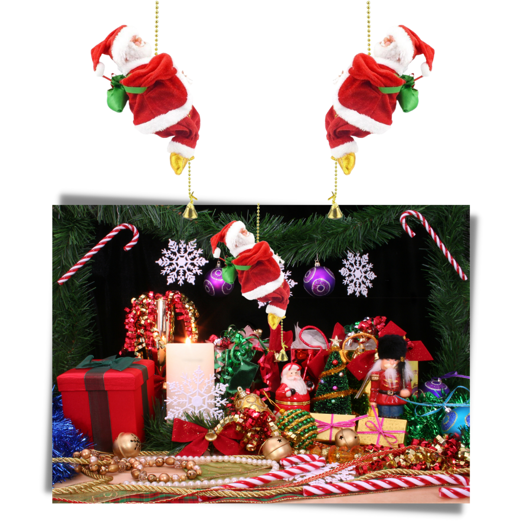 Electric climbing Santa Claus decoration