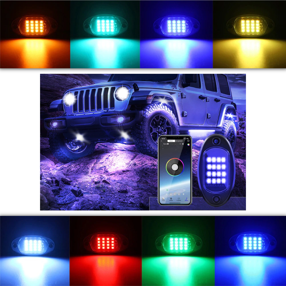 Pack of 8 RGB Light for Vehicles