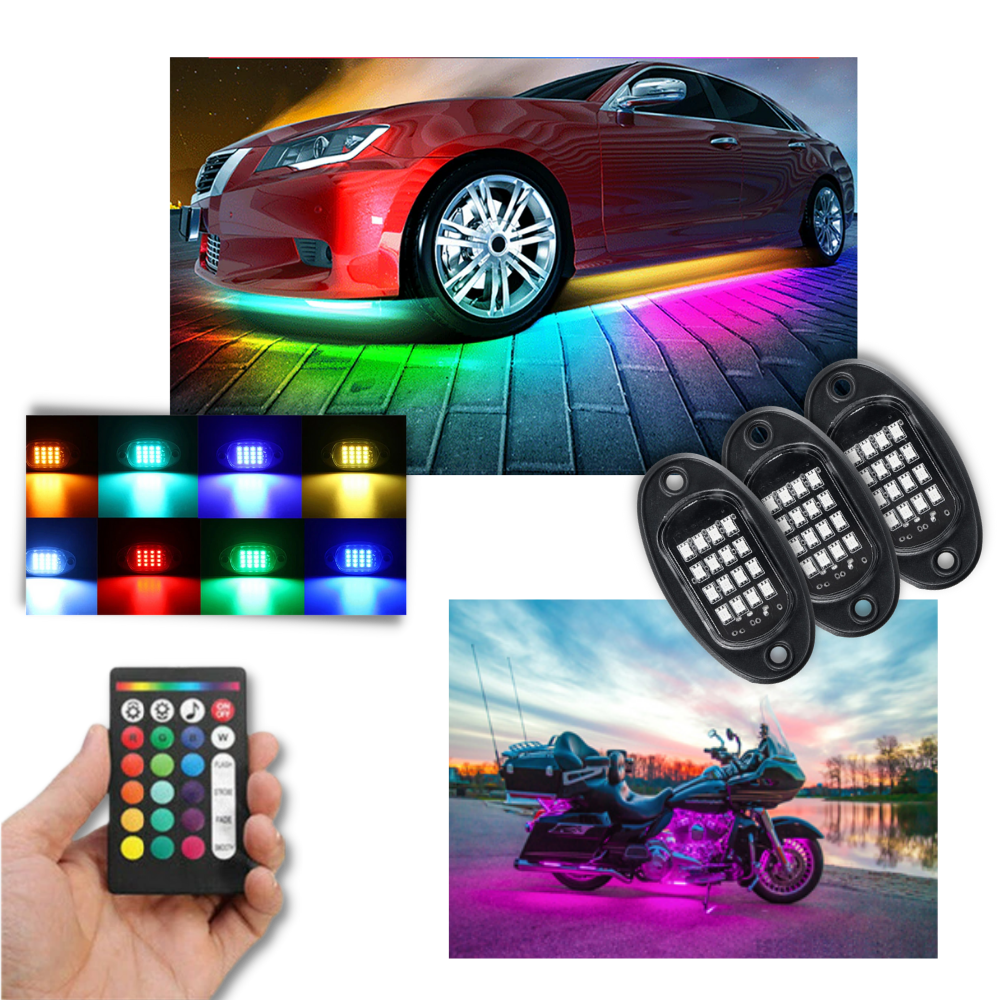 Pack of 8 RGB Light for Vehicles