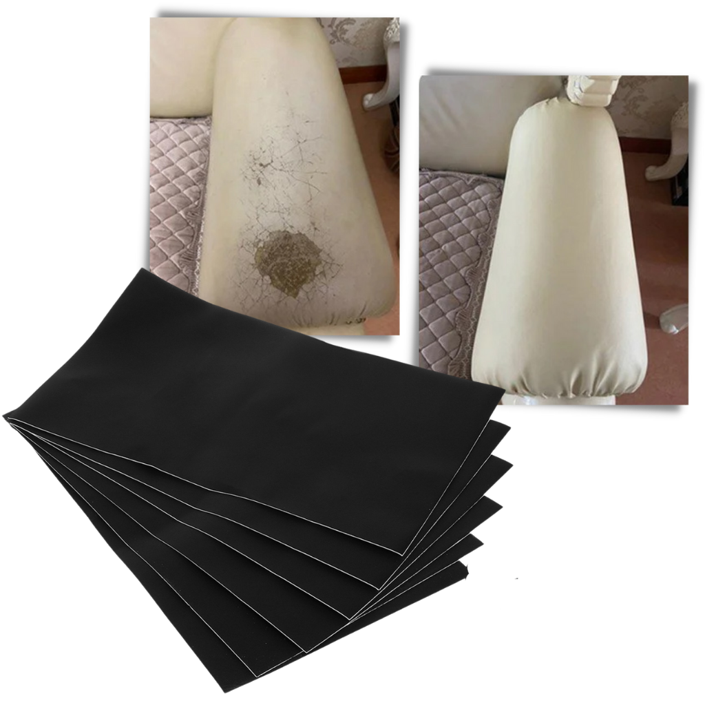 Self-adhesive leather repair patch