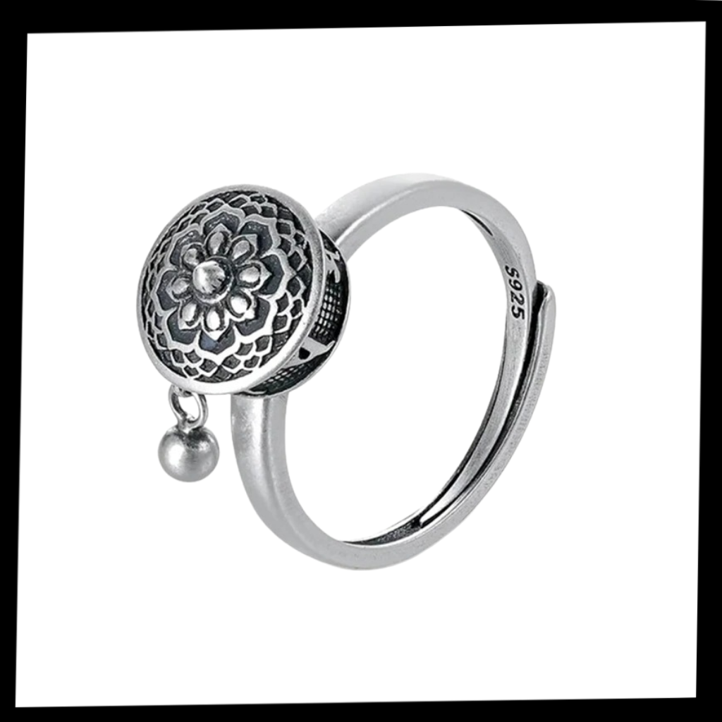 Spinning Buddhist Mantra Ring for Women